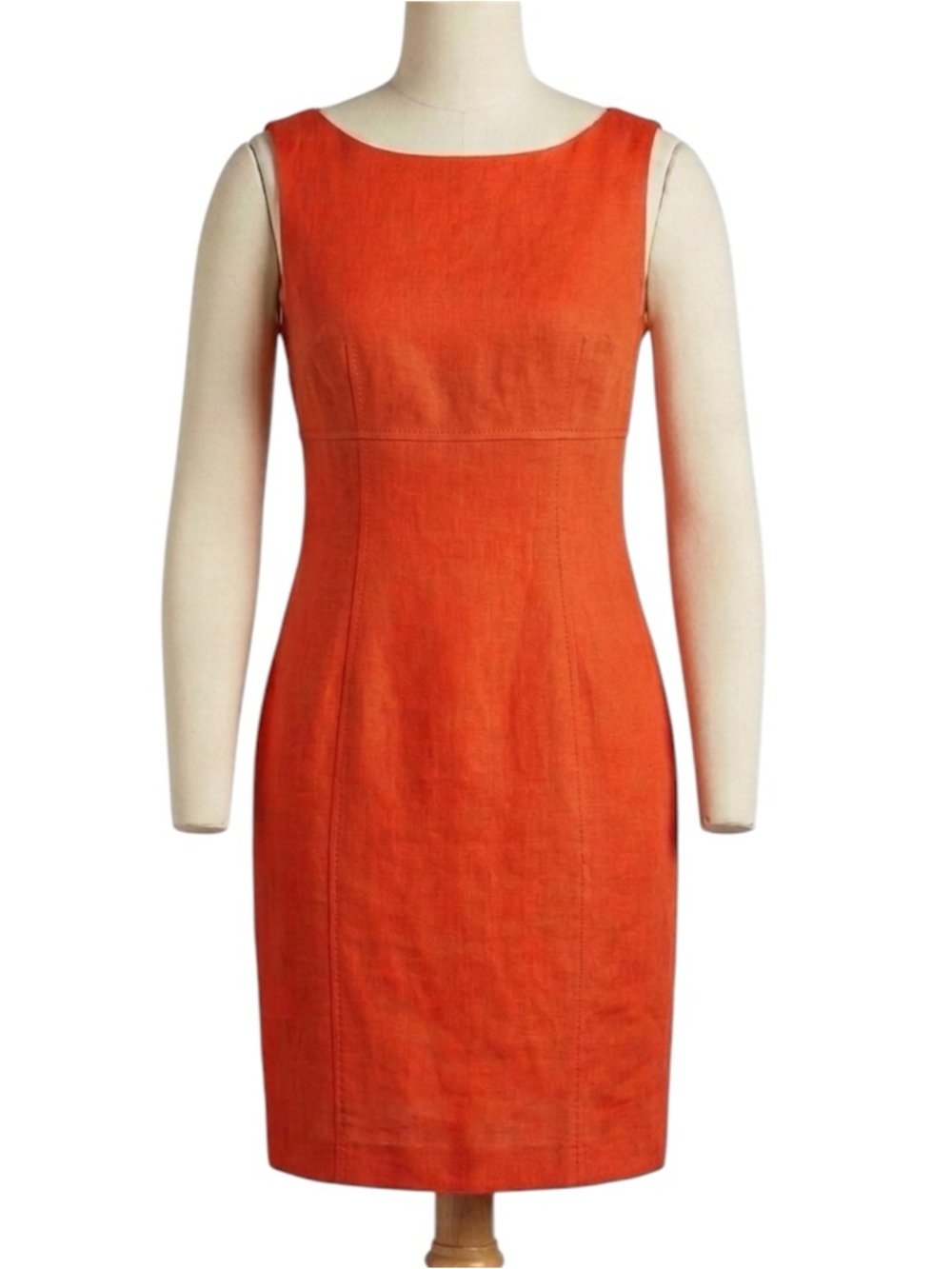 Talbots Petites Elegant Orange Linen Dress size 10P